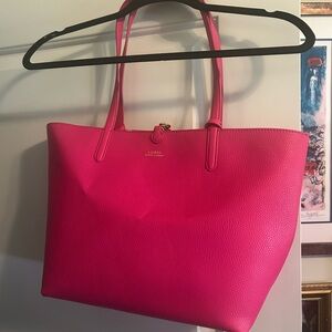 Ralph Lauren Double RL Pink Tote with Structured Design